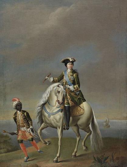 unknow artist Equestrian portrait of Empress Catherine I oil painting picture